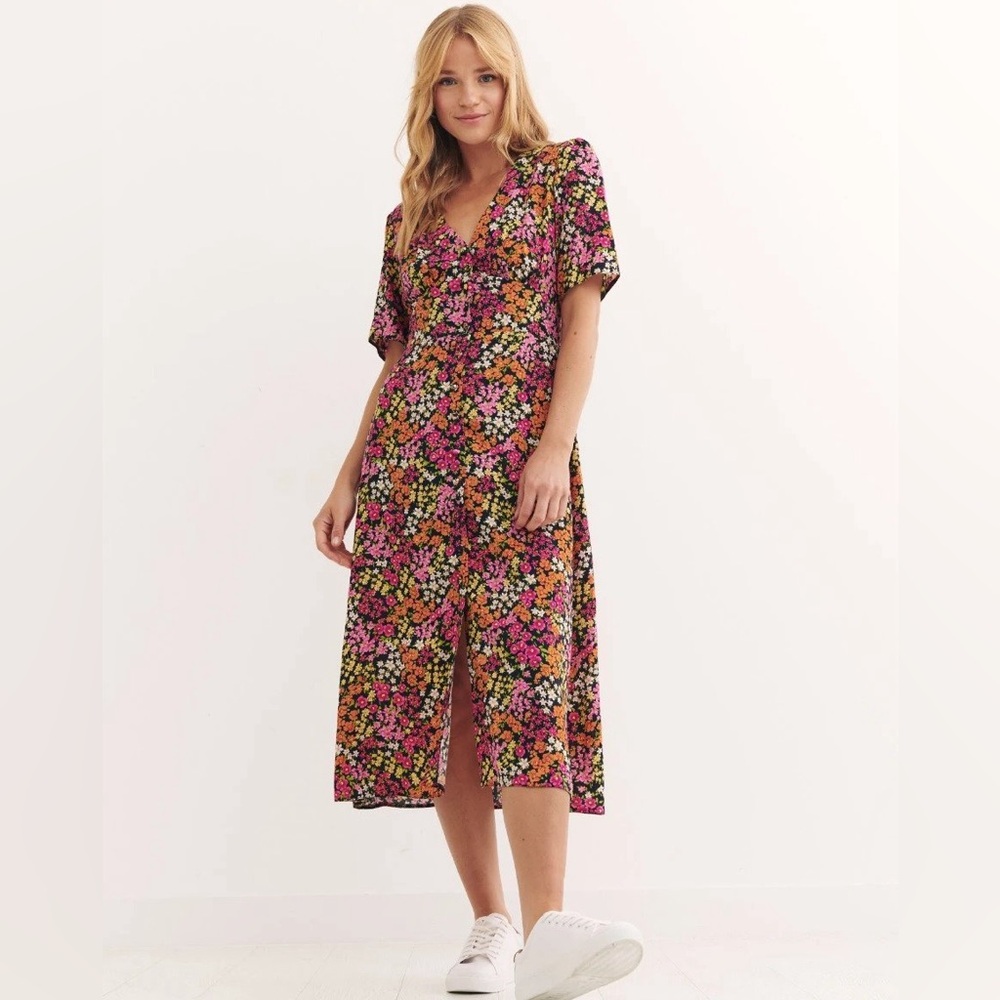 NOBODY'S CHILD Aubrey Floral Alexa Dress | UK Sz 14